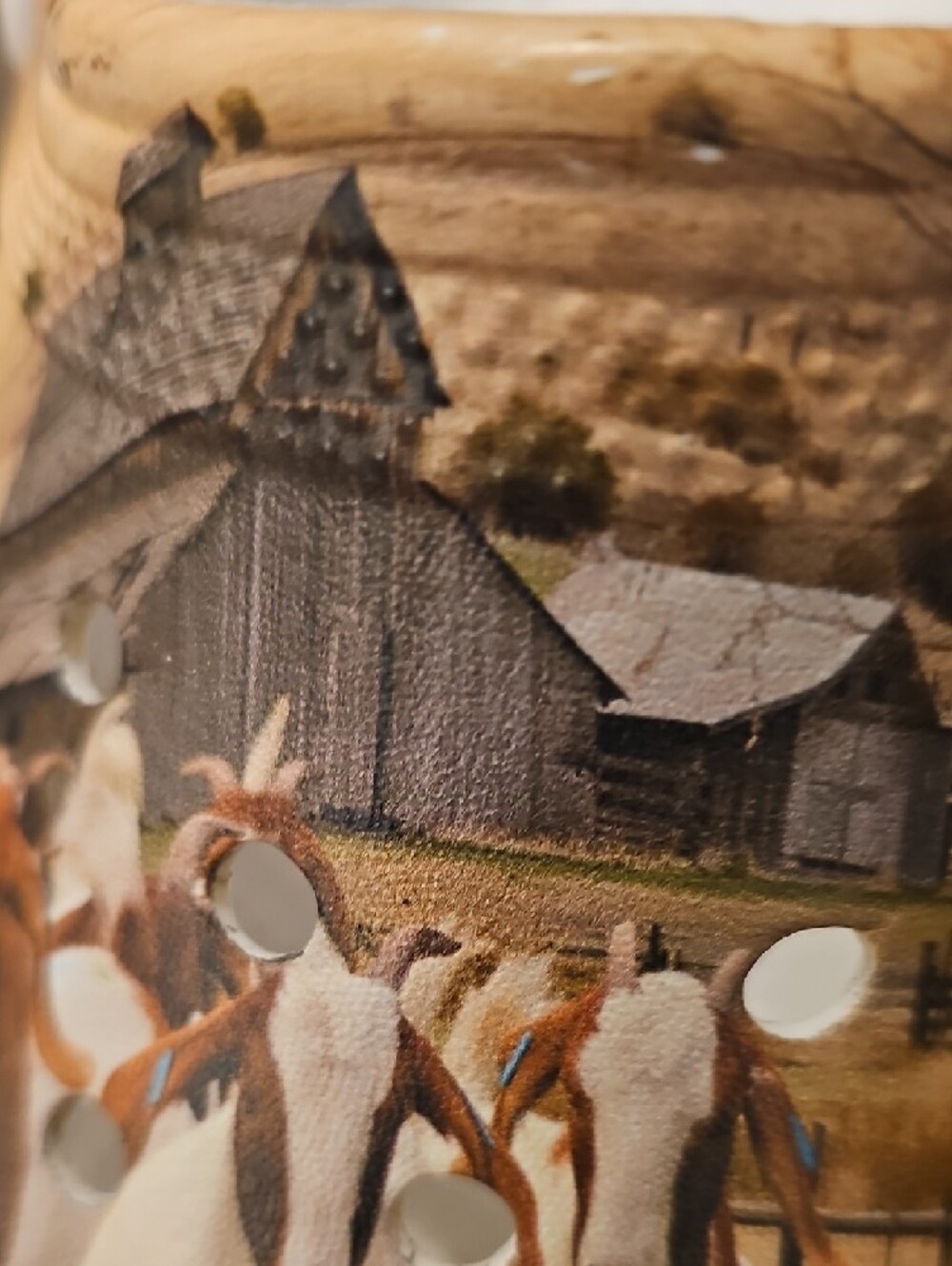 Clog Shoes With Farm Scene And Goats in Tan and White - Picture 3 of 10